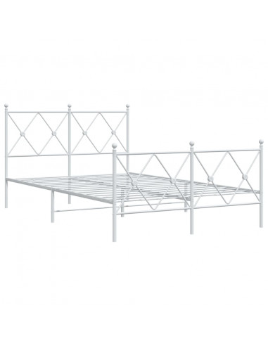 Giroletto con Testiera e Pediera Metallo Bianco 120x200 cm
