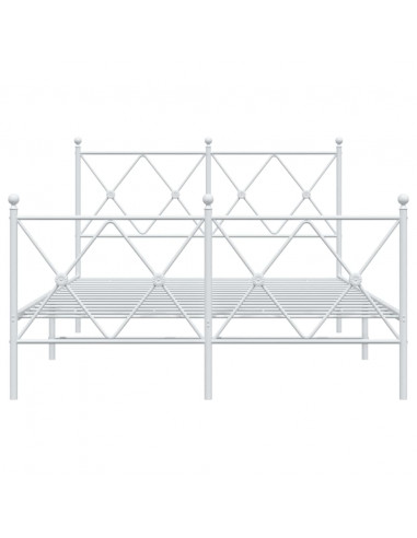 Giroletto con Testiera e Pediera Metallo Bianco 120x200 cm