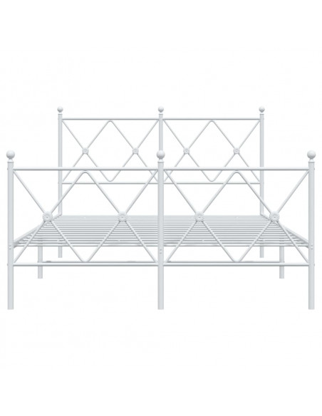 Giroletto con Testiera e Pediera Metallo Bianco 120x200 cm