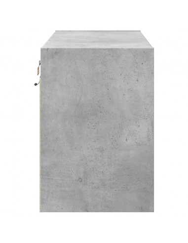 Mobile TV a Parete con Luci LED Grigio Cemento 80x31x45 cm