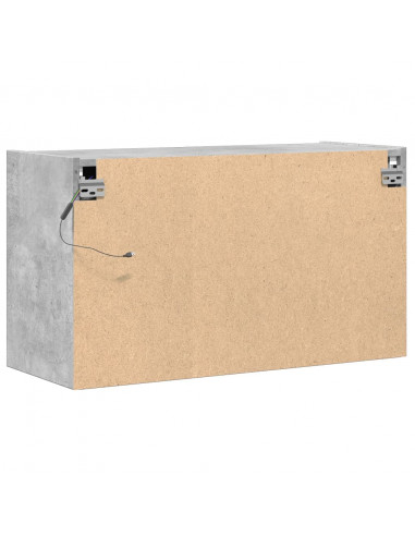 Mobile TV a Parete con Luci LED Grigio Cemento 80x31x45 cm