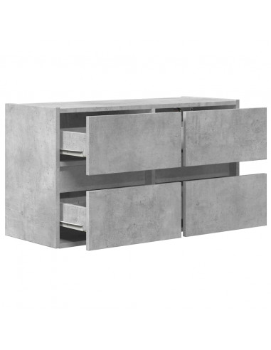 Mobile TV a Parete con Luci LED Grigio Cemento 80x31x45 cm