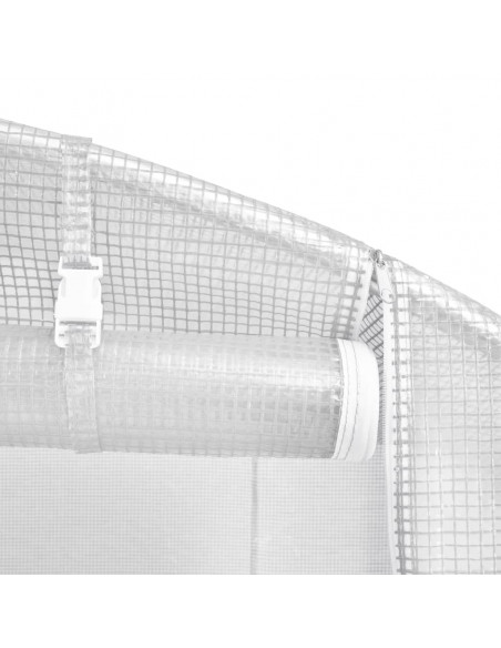 Serra con Telaio in Acciaio Bianco 12 m² 6x2x2 m