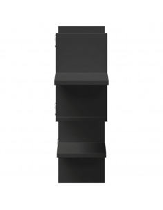Scaffale a Parete Nero 124,5x18x60,5 cm in Truciolato