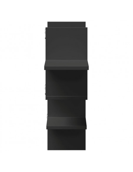Scaffale a Parete Nero 124,5x18x60,5 cm in Truciolato