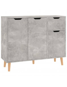 Credenza Grigio Cemento 90x30x72 cm in Legno Multistrato 2