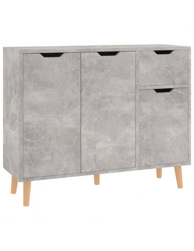 Credenza Grigio Cemento 90x30x72 cm in Legno Multistrato