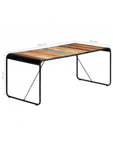 Tavolo da Pranzo 180x90x76 cm in Legno Massello di Recupero