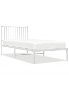 Giroletto con Testiera Metallo Bianco 90x200 cm 2