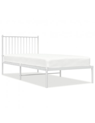 Giroletto con Testiera Metallo Bianco 90x200 cm