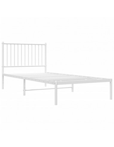 Giroletto con Testiera Metallo Bianco 90x200 cm