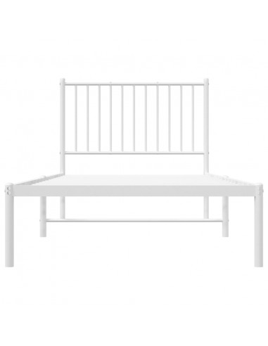 Giroletto con Testiera Metallo Bianco 90x200 cm