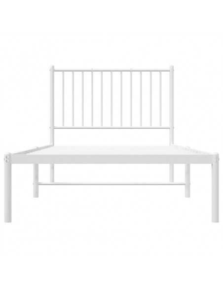 Giroletto con Testiera Metallo Bianco 90x200 cm