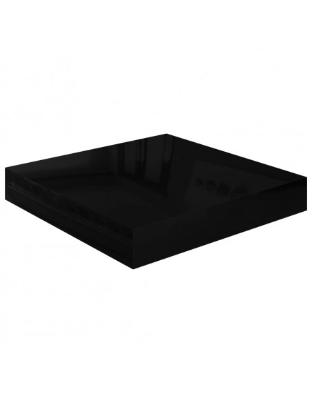 Scaffale a Parete Nero Lucido 23x23,5x3,8 cm in MDF