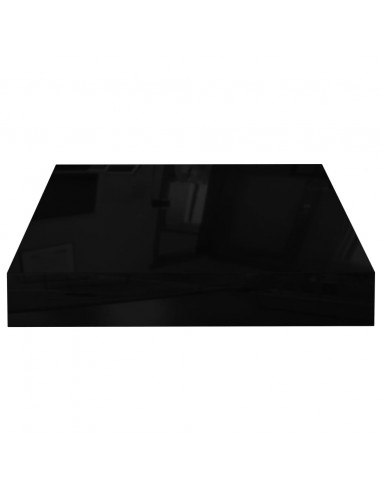 Scaffale a Parete Nero Lucido 23x23,5x3,8 cm in MDF