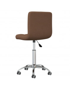 Sedia Girevole da Ufficio Marrone in Tessuto