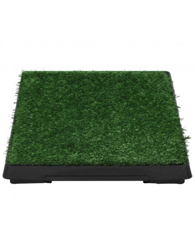 Toilette Animali con Vassoio e Prato Finto Verde 63x50x7cm WC