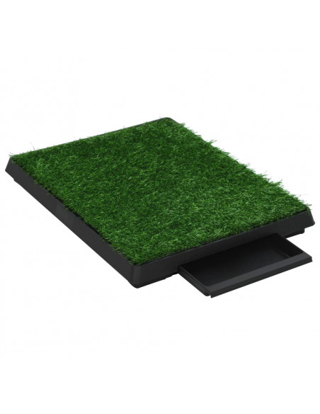 Toilette Animali con Vassoio e Prato Finto Verde 63x50x7cm WC