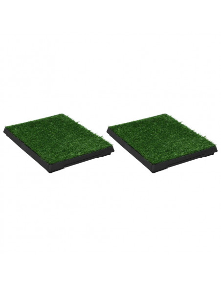 Toilette Animali 2pz Vassoio e Prato Finto Verde 63x50x7cm WC
