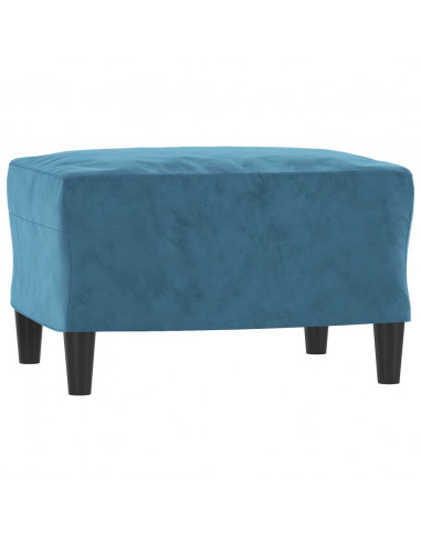 Set di Divani 3 pz con Cuscini Blu in Velluto