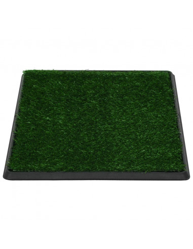 Toilette Animali con Vassoio e Prato Finto Verde 64x51x3cm WC