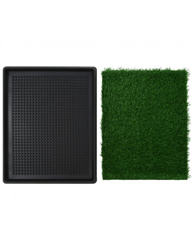 Toilette Animali con Vassoio e Prato Finto Verde 64x51x3cm WC