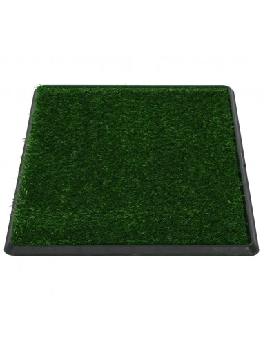 Toilette Animali con Vassoio e Prato Finto Verde 76x51x3cm WC