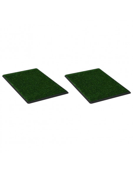Toilette Animali 2pz Vassoio e Prato Finto Verde 76x51x3cm WC