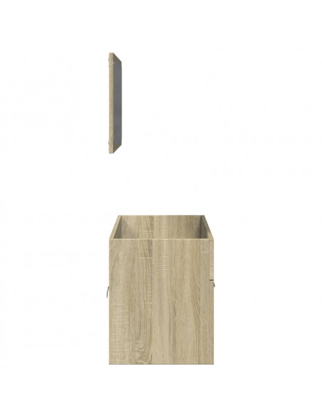 Set Mobili da Bagno 2 pz Rovere Sonoma in Legno Multistrato