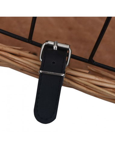 Cestino Anteriore Bici con Copertura 50x45x35cm Salice Naturale