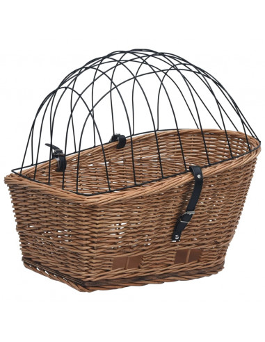 Cestino Posteriore Bici e Copertura 55x31x36cm Salice Naturale