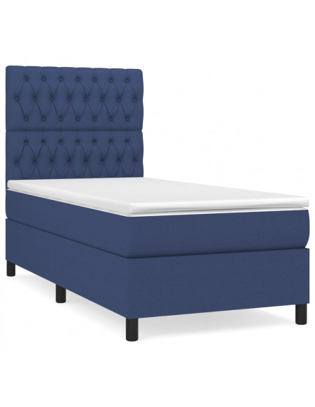 Giroletto a Molle con Materasso Blu 90x190 cm in Tessuto