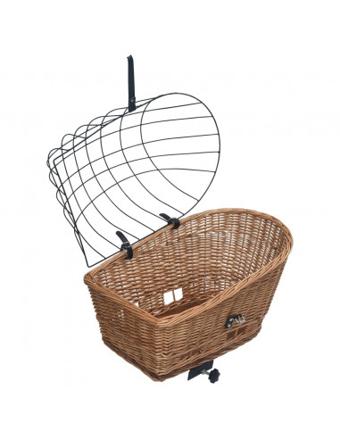 Cestino Posteriore Bici e Copertura 55x31x36cm Salice Naturale