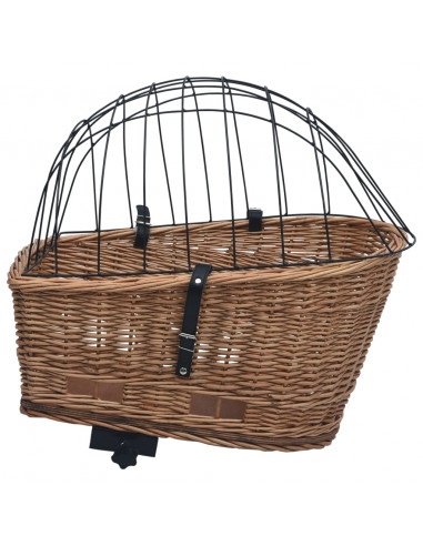 Cestino Posteriore Bici e Copertura 55x31x36cm Salice Naturale