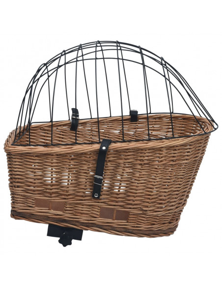 Cestino Posteriore Bici e Copertura 55x31x36cm Salice Naturale