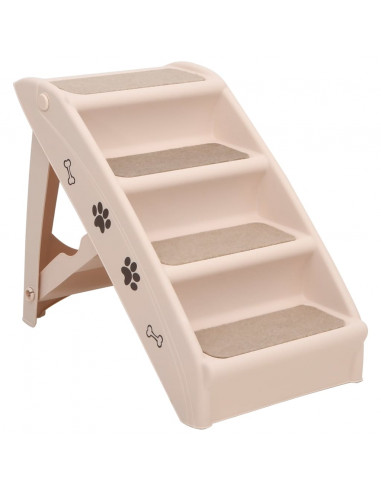 Scala Pieghevole per Cani Crema 62x40x49,5 cm