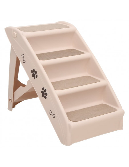 Scala Pieghevole per Cani Crema 62x40x49,5 cm