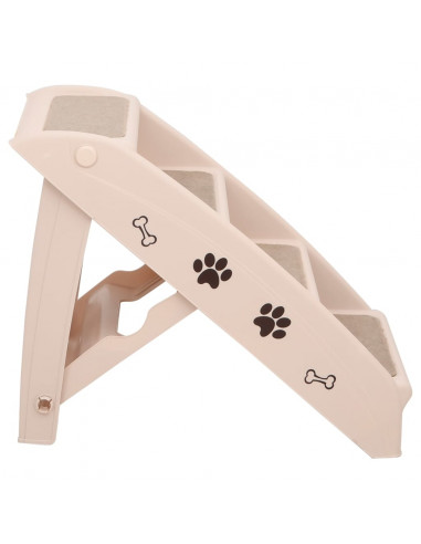 Scala Pieghevole per Cani Crema 62x40x49,5 cm