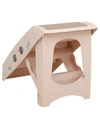Scala Pieghevole per Cani Crema 62x40x49,5 cm