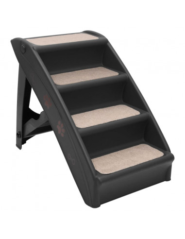 Scala Pieghevole per Cani Nera 62x40x49,5 cm