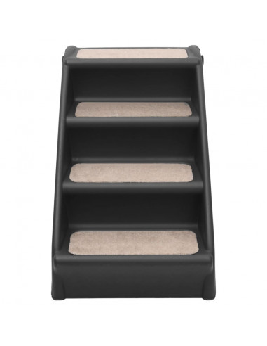 Scala Pieghevole per Cani Nera 62x40x49,5 cm