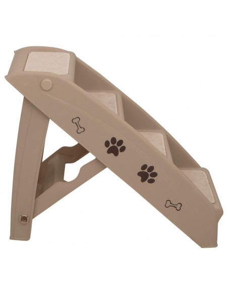Scala Pieghevole per Cani Marrone 62x40x49,5 cm