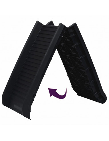 Rampa per Cani Pieghevole Nera 155,5x40x15,5 cm