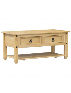 Tavolino con Cassetti Corona 100x48x45cm Legno Massello di Pino 2