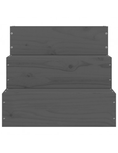 Scala per Animali Grigia 40x37,5x35cm in Legno Massello di Pino