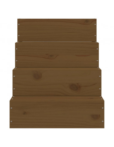 Scala per Animali Miele 40x49x47 cm in Legno Massello di Pino