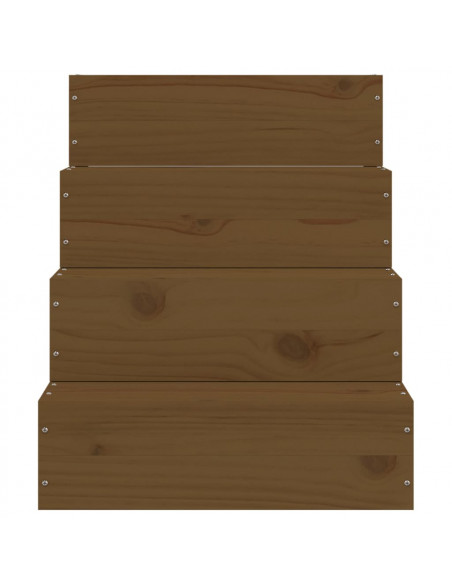 Scala per Animali Miele 40x49x47 cm in Legno Massello di Pino