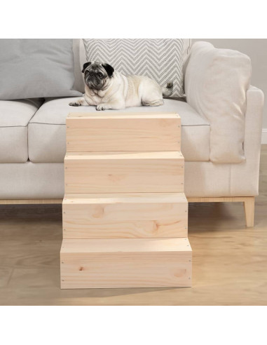 Scala per Animali 40x49x47 cm in Legno Massello di Pino