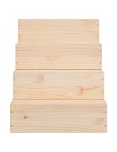 Scala per Animali 40x49x47 cm in Legno Massello di Pino