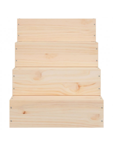 Scala per Animali 40x49x47 cm in Legno Massello di Pino